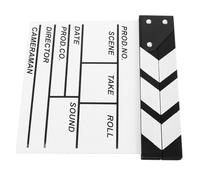 SUPVOX Clap de Cinéma en Bois Blanc 20X20 CM Accessoire de Théâtre et Tableau de Cadrage pour Tournage Éducatif Cinéma pour Garçon et Filles Décoration Scène Film