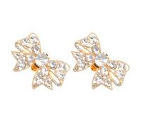 SUPVOX Clips à Chaussures Amovibles en Strass Nœud Élégant Doré, 1 Paire de Décorations Élégantes pour Talons Hauts et Chaussures Habillées, Accessoires pour Mariage et Occasions