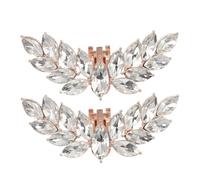 SUPVOX Clips à Chaussures Bijoux D’aile Dorée Cristaux, 1 Paire Détachable, Décoration Élégante pour Chaussures Femmes, Accessoires Mariage et Soirée, Charmes Décoratifs pour Talons