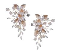 SUPVOX Clips de Chaussures Élégants en Alliage de Zinc Doré Fleurs en Perles, Décorations Amovibles pour Chaussures de Mariée, Accessoires pour Mariage