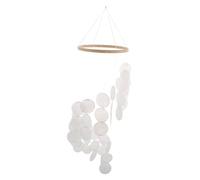 SUPVOX Cloche Éolienne Nacre Naturelle Suspendue Décoration Murale Apaisante pour Chambre Salon Balcon Relaxant et Élégance Naturelle