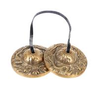 SUPVOX Cloche Tibétaine Percussion Cuivre Pur pour Méditation et Yoga Instrument de Léger et Portable avec Double Dragon Carillon Spirituel pour Pratique Zen et Relaxation