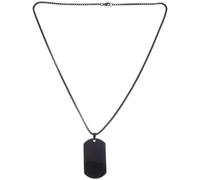 SUPVOX Collier Avec Plaque Identité Militaire Acier Pendentif Discret Pour Hommes Noir