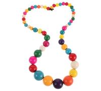 SUPVOX Collier Bohème Coloré en Perles de Bois Grosses, Long Pendentif Ethnique pour Femme, Accessoire de Plage, Bijou Statement Léger et Confortable, Style Nautique Été