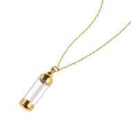 SUPVOX Collier Commémoratif en Acier Inoxydable 405 X 12 MM Pendentif Flacon de Parfum Ouvrable Transparent Boîte à Cendres Élégante Grand Format Chaîne Incluse Bijoux Funéraires