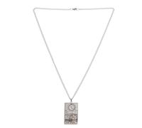 SUPVOX Collier Cou Acier Inoxydable avec Pendentif Tarot Plaqué Or Véritable pour Homme Bijoux Religieux Chaîne pour Pull Homme