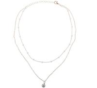SUPVOX Collier de Perles Superposé en Or pour Femme Double Couche Pendentif Perle Dorée Collier Chaîne Élégant Bijoux Ras du Cou pour Fêtes et Vie Quotidienne