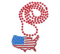 SUPVOX Collier Drapeau Américain en Perles Plastiques Électroplaquées, Lot de 6 Pièces, Pendentif Usa, Accessoire Patriote pour Fête Nationale, Défilés et Célébrations du 4 Juillet