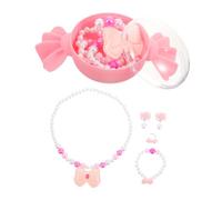 SUPVOX Collier et Bracelet Fille Ans Bijoux Princesse Rose avec Boîte Accessoires et Confortable pour Déguisement Garçon Fille