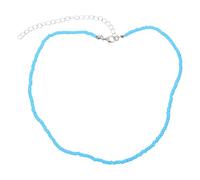 SUPVOX Collier Femme Créatif à Perles de Rocaille Colorées Simple Couche Bleu Bijou Clavicule pour Fêtes et Usage Quotidien Accessoire et Léger