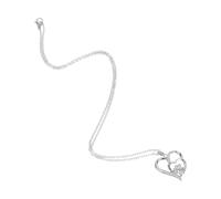 SUPVOX Collier Pendentif Empreinte de Patte de Chien de Cœur Léger et Confortable Bijou Argenté pour Femme Présent Sentimental Amoureuses des Animaux Usage Quotidien