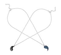 SUPVOX Collier Pendentif Yin Yang Tai Chi pour Couple, Bijou Assorti 2 Pièces en Alliage Résistant, Design Montagne et Océan Symbolique, Présent Amitié et Amour, Style Minimaliste