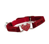 SUPVOX Collier pour Chat avec Motif Cœur Et Strass Taille Réglable avec Clochette Idéal pour Un Usage Quotidien Ou pour Une Fête avec Votre Animal De Compagnie