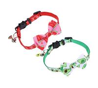 SUPVOX Collier pour Chien en Coton 2 Pièces Nœud Réglable avec Clochette Décoration pour Animaux Collier Anti-Perte pour Petits Chiens et