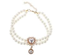 SUPVOX Collier Princesse Chat Collier Double Couche avec Pendentif en Fausse Perle Et Cœur - Bijou Ajustable pour Mariages Anniversaires Fêtes