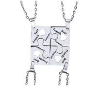 SUPVOX Collier Ras du Cou en Acier Inoxydable pour Femmes Lot de 4 Colliers d'Amitié Best Friend Forever Style Chic Présent pour Amies Bijou et Solide