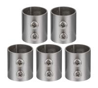 SUPVOX Connecteur Extension Tringle Garde-Robe en Acier INOX 5 Pièces, Embouts Rallonge Tube 22 MM X 30 MM, Adapté pour Balcon et Penderie