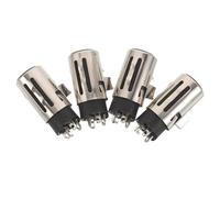 SUPVOX Connecteur Xlr Femelle 3 Broches en Métal Lot de 4, Adaptateur de Microphone Stéréo Compatible Câbles Audio et Éclairage Scène, pour Studio et Équipement Son Professionnel
