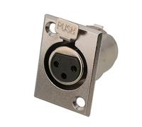 SUPVOX Connecteur XLR Femelle 3 Broches Montage sur Panneau pour Câbles Microphone, Usage Professionnel, Boîtier Nickel Rigide, Lot De 2 Pièces, Convient Aux Câbles 6 Mm, Installation Audio Micro