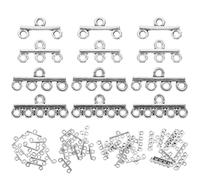 SUPVOX Connecteurs Pendentifs Alliage Antique 40 Pièces Multi-trous pour Création Bijoux Diy, Breloques Collier et Bracelet, Accessoires Fabrication Pendentif Vintage, Ornements