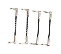 SUPVOX Cordon D’instrument Guitare 4 Pièces 15 Cm Double Coudé Argenté Gaine Noire/blanche Maille, Câble Ampli Haute Fidélité Scène Et Instrumentation Musicale