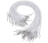 SUPVOX Cordon Élastique Barbelé Rond 12 MM Blanc 35 CM - Lot de 150 Pièces avec Extrémités Métalliques - Fixation Rapide pour Masques Chapeaux Badges et Reliure - Corde Extensible