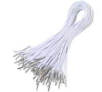 SUPVOX 50pcs Cordons Élastiques avec Embouts Métalliques pour Fabrication de Masque Reliure Artisanat Noel Blanc