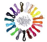 SUPVOX Cordon Simili Cuir pour Collier Et Bracelet 20 PièCes Cordon en Faux Daim avec ExtréMitéS Rabattables Fil Aspect Suedine pour CréAtion De Bijoux DIY 100Cm X 0.3Cm