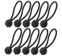 SUPVOX Cordons Élastiques Noirs Fixation Stable 20 Pièces avec Boules 4mm Bandes Élastiques Rondes en Plastique pour Équipement de Camping en Plein Air