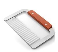 SUPVOX Coupe-frisoir en Acier Inoxydable pour Frites Gaufrées et Chips, Lame Ondulée Argentée, Tranchage sans Effort, Rangement Compact, pour Présentation Alimentaire