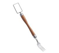 SUPVOX Coupe-pastèque Multifonction en Acier Inoxydable Manche en Bois, Trancheuse et Fourchette 2-en-1 Petite Taille, Ustensile Cuisine Portable pour Pastèque, Melon et Pique-niques