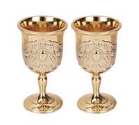 SUPVOX Coupes à Vin Vintage Dorées Lot de 2, Gobelets à Whisky en Métal 150 Ml, Verres Élégants sur Pied pour Décoration et Événements la Maison