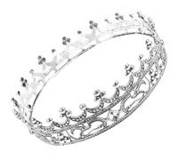 SUPVOX Couronne de Cheveux pour Hommes en Alliage de Zinc Argenté, Stable et Facile à Porter, Design Élégant avec Cristaux, pour Scènes ou Occasions Quotidiennes