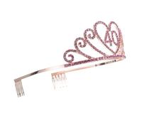 SUPVOX Couronne de Fête en Alliage Élégante Rose pour Femmes, Bandeau Décoratif 40 Ans, Accessoire Cheveux D’anniversaire, Coiffe Princesse pour Soirées et Célébrations