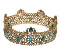 SUPVOX Couronne pour Homme Grosse Taille en Métal Léger Pierres Brillantes, Accessoire Cosplay Roi et Fête D’anniversaire, Décoration Costume Médiéval pour Déguisement Royal