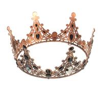 SUPVOX Couronne Vintage en Alliage Rouge Cuivre, Coiffe de Mariée Ornée de Strass Transparents, Accessoire Cheveux Baroque Élégant pour Mariage, Bal et Fête, Bijou Tête Femme