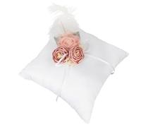 SUPVOX Coussin pour Alliances Blanc Décoratif Fleurs Artificielles, Oreiller Annulaire Léger et Portable, Porte-bagues Romantique Cérémonie Mariage et Fête, Fournitures pour Porteur