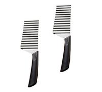 SUPVOX Couteau Lame Ondulée en Acier Inoxydable 2 Pièces Prise en Main Confortable pour Découper Pommes de Terre et Fruits en Formes Créatives