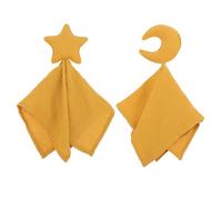 SUPVOX Couverture De Sécurité Bébé 2 Pièces Apaisante Coton 100% Doux Moutarde Et Blanc Pour Berceau -né Sommeil Nuit Étoile Lune