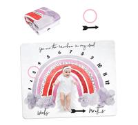 SUPVOX Couverture Mensuelle Bébé 120X100 CM 3 Pièces avec Cadre et Flèche Accessoire Photo pour Nouveau-né Couverture Multifonction pour Séance Photo et Fête Naissance