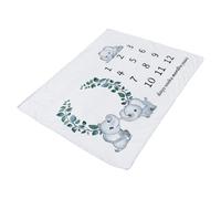 SUPVOX Couverture Mensuelle pour Bébé en Flanelle Douce Motif Éléphant et Feuilles Vertes Format 100X85 CM pour Séance Photo -Né et Suivi de Croissance Présent Naissance Pratique