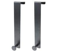 SUPVOX Crochet de Porte en Acier Inoxydable Noir 2pcs, Accroche-porte Simple et Élégant, Résistant la Déformation, pour Salle de Bain Cuisine