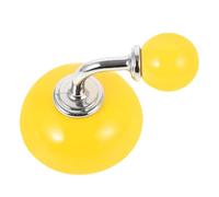 SUPVOX Crochet Mural en Céramique Rond Simple Multifonction Jaune Patère Décoration Murale pour Vêtements et Chapeaux Support Suspendu Cuisine, Salle de Bain et Chambre