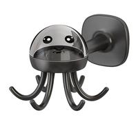 SUPVOX Crochet Mural Rotatif 6 Crochets en Abs Couleur Noir Clair, Porte-ustensiles Suspendu Cuisine sans Perçage, Rangement Pratique pour Spatules, Cuillères et Ustensiles Cuisine