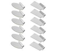 SUPVOX Crochets Adhésifs Forte Capacité de Charge en Acier Inoxydable Argenté Lot de 24 Supports Muraux Auto-adhésifs Cuisine et Salle de Bain