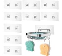 SUPVOX Crochets Adhésifs Muraux Résistants 10 Pièces Transparents Cuisine et Salle de Bain, Support Charge Lourde, Autocollants Suspendre sans Perçage