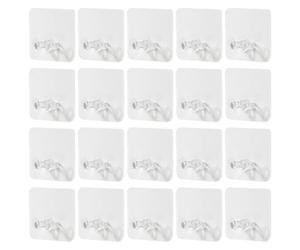 SUPVOX Crochets Muraux sans Perçage en Plastique Transparent 20pcs pour Organisateur de Câbles et Support de Prise Surface Lisse et Structure Simple