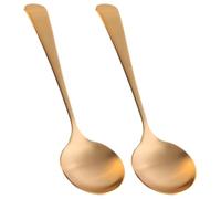 SUPVOX Cuillères en Laiton Rondes Légères et Compatibles Lave-vaisselle pour Usage Domestique Lot de 2 Accessoires Cuisine Multifonctionnels pour Table à Manger