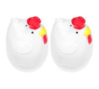 SUPVOX Cuiseur à Œufs Vapeur Créatif de Poussin, Lot de 2, Plastique Alimentaire Sûr, Compact et Léger, pour Micro-ondes - Cuisson Rapide D'œufs Durs, la Cuisine et Étudiants