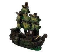 SUPVOX Décoration Aquarium Bateau Naufragé Résine Cachette Pirate Mini Voilier pour Bettas et Crevettes Ornement Paysage Aquarium Adaptable Eau Douce et Salée